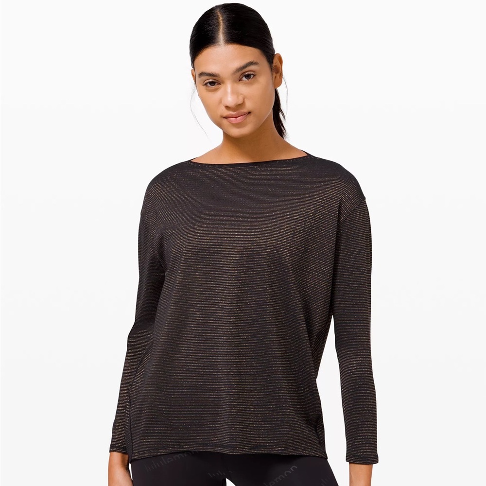 Lululemon Athletica Back in Action Long Sleeve NWT Shine